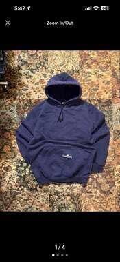 Vintage Carhartt Navy Blue Embroidered Logo Hoodie Size M